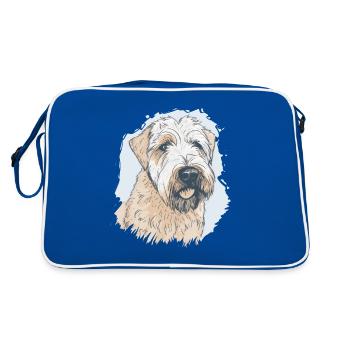 Soft Coated Wheaten Terrier - Retro Tasche - Blau/Weiß - Hinten