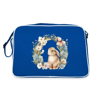 Couronne de fleurs de lapin - Sac Retro - bleu/blanc - Dos