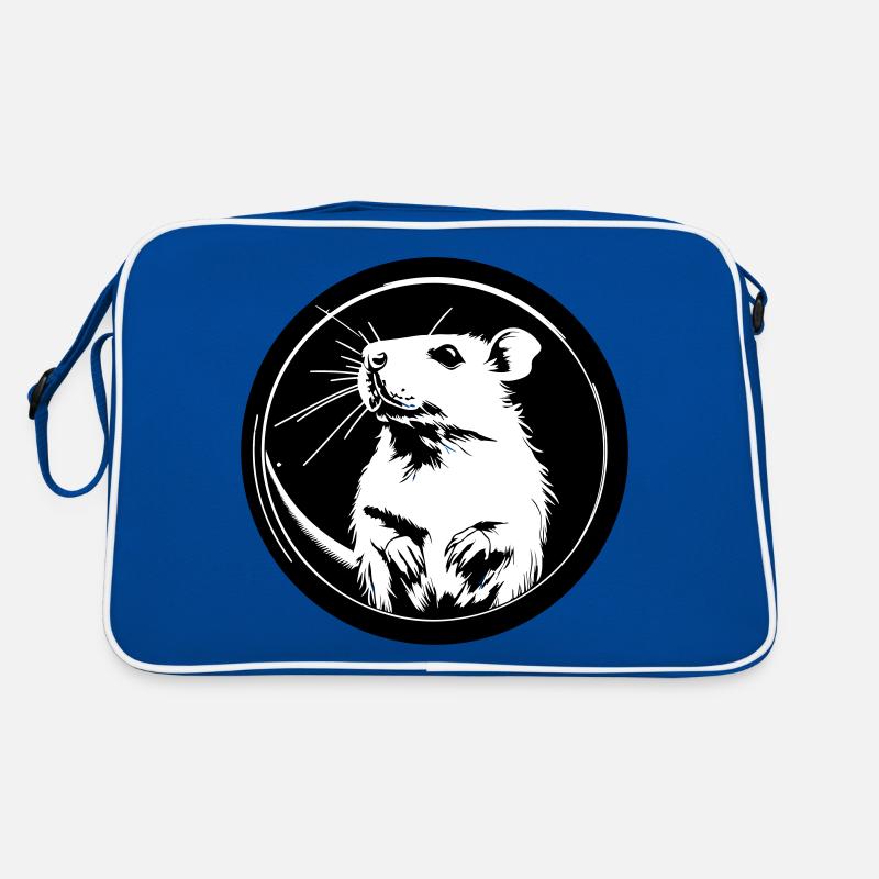 souris - Sac Retro - bleu/blanc