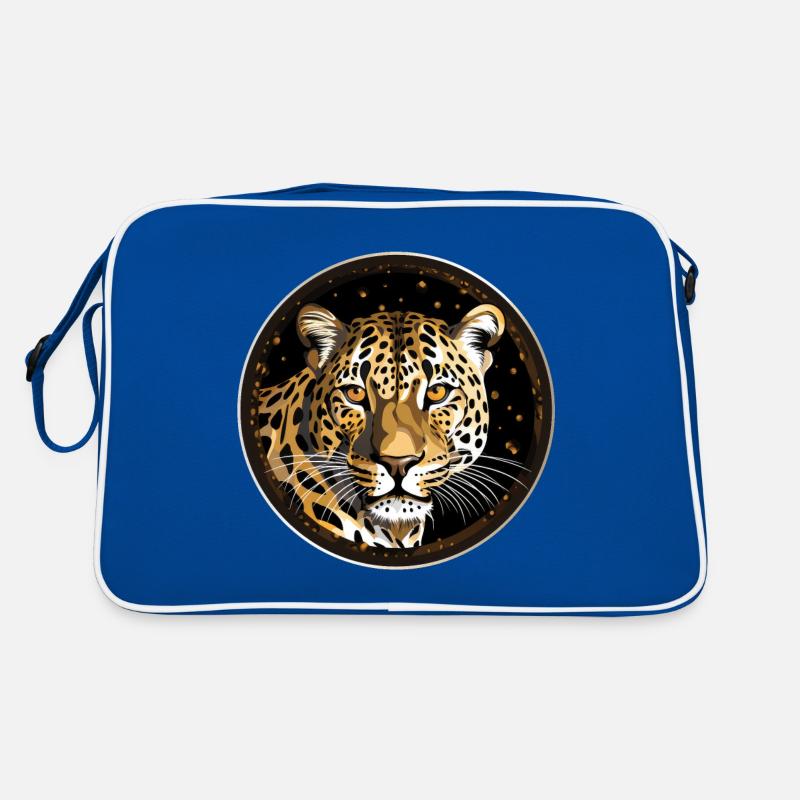 Leopard - Retro Tasche - Blau/Weiß