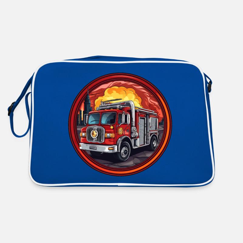 Feuerwehr - Retro Tasche - Blau/Weiß