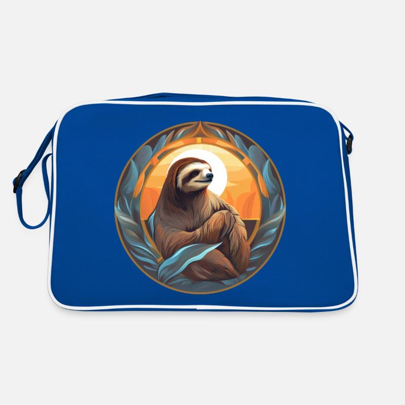 Faultier - Retro Tasche - Blau/Weiß