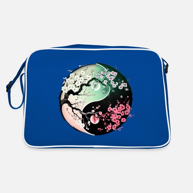 Sakura Yin Yang - Retro Bag - blue/white