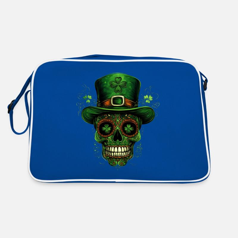 St Patrick Day Crâne Crâne Shamrock Irlande Sac Retro