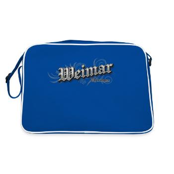 Weimar Thüringen Vintage Look - Retro Tasche - Blau/Weiß - Hinten