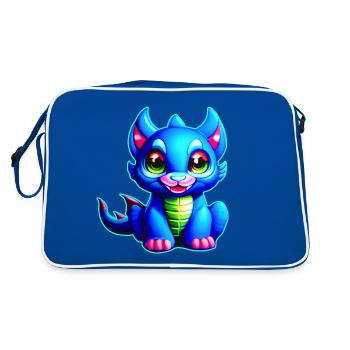 Petit dragon bleu fantastique effronté - Sac Retro - bleu/blanc - Dos