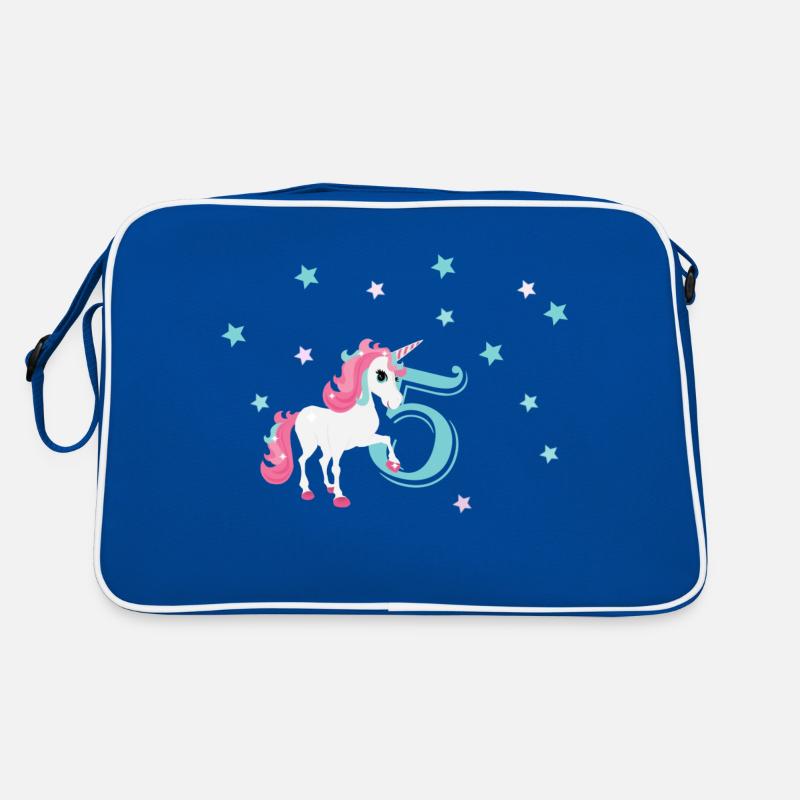 Geburtstagsshirt 5 Jahre Einhorn Mädchen Retro Tasche