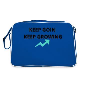 Continuer Continuer à grandir | Citation motivante - Sac Retro - bleu/blanc - Dos
