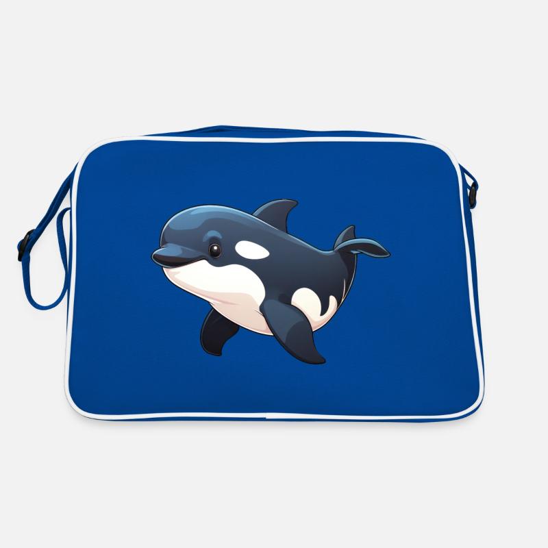 Orca - Retro Tasche - Blau/Weiß