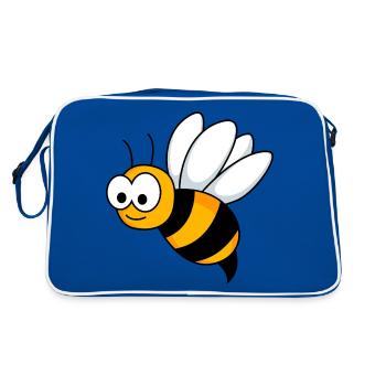 Honigbiene Comic Tier - Retro Tasche - Blau/Weiß - Hinten