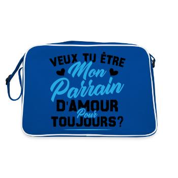 Veux Tu Être Mon Parrain D amour pour toujours - Sac Retro - bleu/blanc - Dos