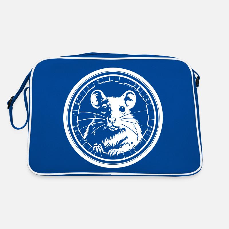 maus - Retro Tasche - Blau/Weiß