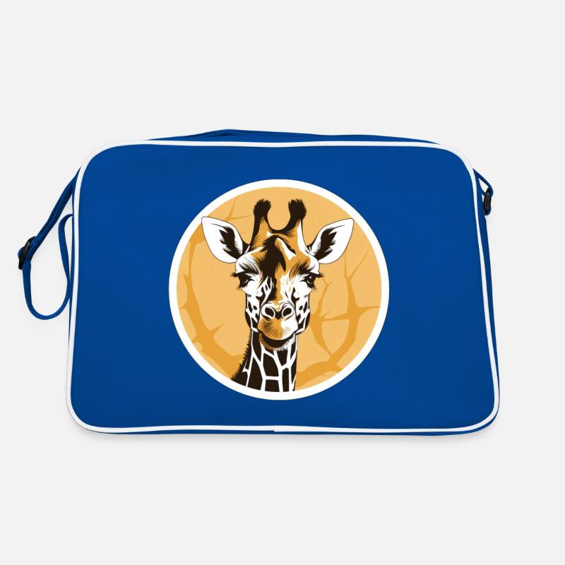 Giraffe - Retro Tasche - Blau/Weiß