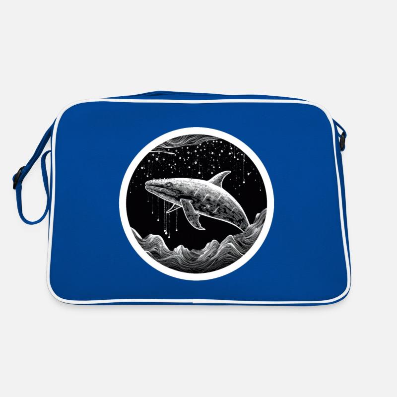 Baleine - Sac Retro - bleu/blanc