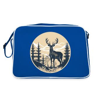 Hirsch - Retro Tasche - Blau/Weiß - Hinten