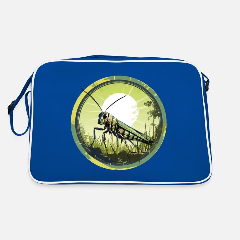 Grashüpfer - Retro Tasche - Blau/Weiß