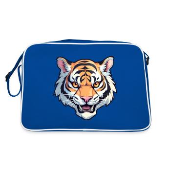 Tigre, Tête De Tigre - Sac Retro - bleu/blanc - Dos