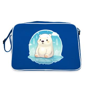 mignon petit ours polaire - Sac Retro - bleu/blanc - Dos