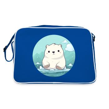 mignon petit ours polaire - Sac Retro - bleu/blanc - Dos