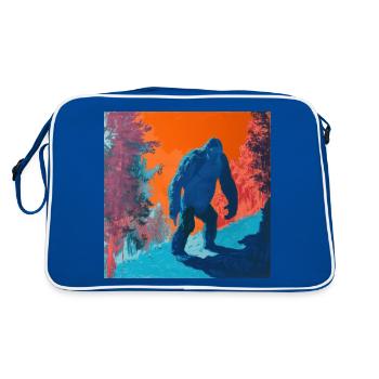 BigFoot, big foot, sasquatch - Retro Bag - blue/white - Back