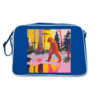 BigFoot big foot sasquatch - Retro Bag - blue/white - Back
