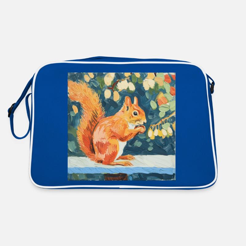 eichhörnchen, bunt, tier, geschenk, geschenkidee Retro Tasche