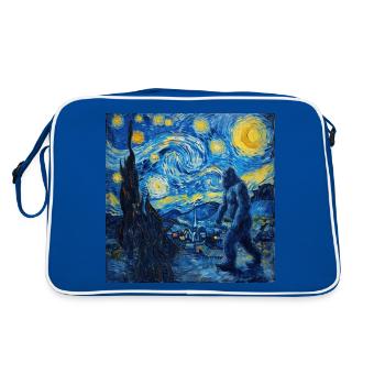 Bigfoot, Big Foot, Van Gogh, Starry Night - Retro Bag - blue/white - Back