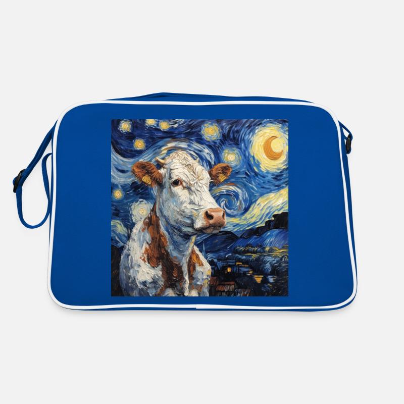 Vache, Vaches, Van Gogh, Nuit étoilée Sac Retro
