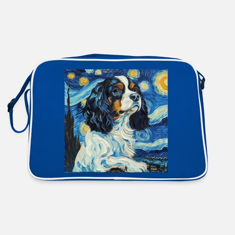 Cavalier King Charles Spaniel, van gogh Retro Tasche