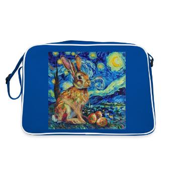 easter bunny, easter, bunny, happy easter, easter eggs - Retro Bag - blue/white - Back