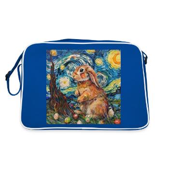 easter bunny, easter, bunny, happy easter, easter eggs - Retro Bag - blue/white - Back