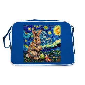 easter bunny, easter, bunny, happy easter, easter eggs - Retro Bag - blue/white - Back