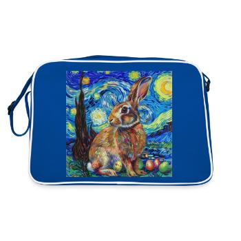 easter bunny, easter, bunny, happy easter, easter eggs - Retro Bag - blue/white - Back