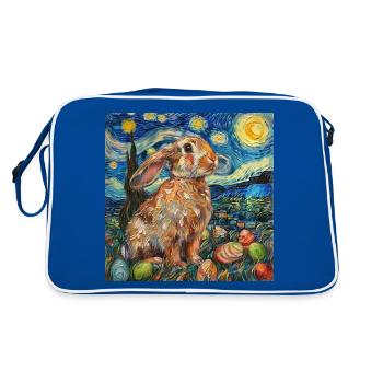 easter bunny, easter, bunny, happy easter, easter eggs - Retro Bag - blue/white - Back