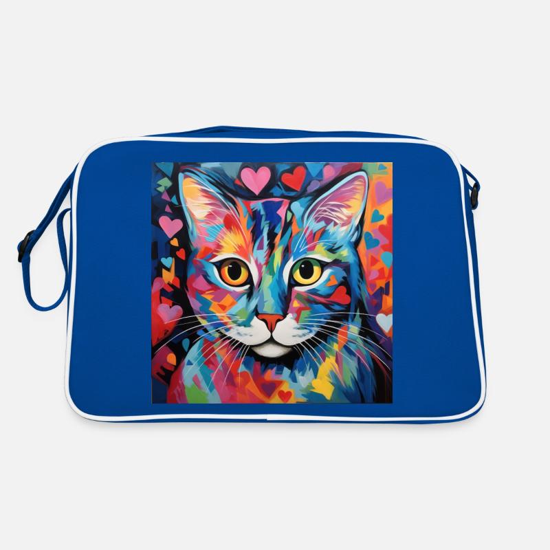 Katze, katzenmotiv, herz, geschenk, geschenkideen Retro Tasche
