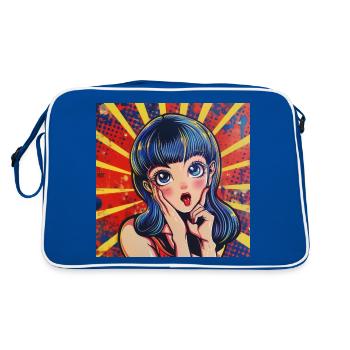 Anime, Retro Waifu, Japan - Retro Bag - blue/white - Back