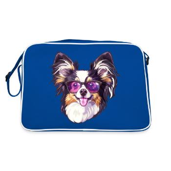 Épagneul miniature continental Papillon - Sac Retro - bleu/blanc - Dos