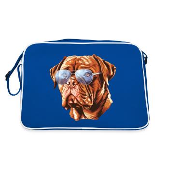 Dogue de Bordeaux, Dogue de Bordeaux, Chien - Sac Retro - bleu/blanc - Dos