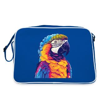 Perroquet, oiseau, tropical, été, cadeau - Sac Retro - bleu/blanc - Dos