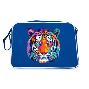 Tigre Tête de Tigre Multicolore - Sac Retro - bleu/blanc - Dos