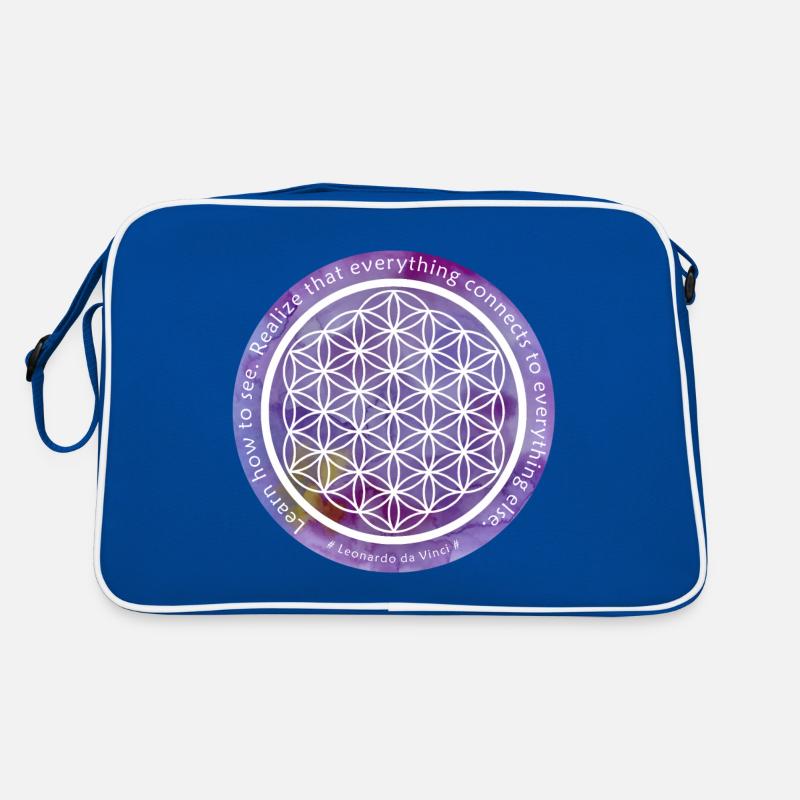 Fleur de vie - Léonard de Vinci - Sac Retro - bleu/blanc