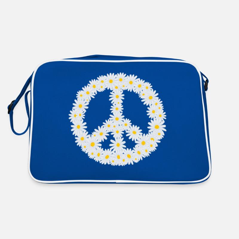 Gänseblümchen-Friedenszeichen Retro Tasche