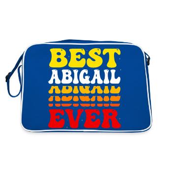 Beste Abigail aller Zeiten - Süße groovige Vintage Custom - Retro Tasche - Blau/Weiß - Hinten