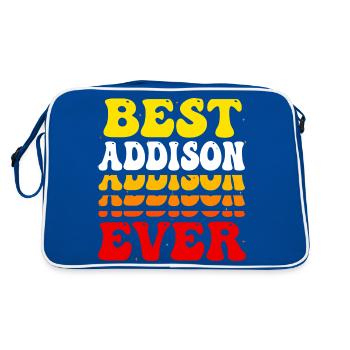 Meilleur Addison de tous les temps - Mignon Groovy Vintage Custom - Sac Retro - bleu/blanc - Dos