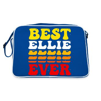 Meilleure Ellie de tous les temps - Mignon Groovy Vintage Custom - Sac Retro - bleu/blanc - Dos
