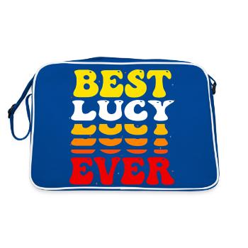 Best Lucy Ever - Cute Groovy Vintage Custom Lucy - Retro Bag - blue/white - Back