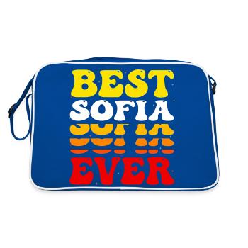 Best Sofia Ever - Cute Groovy Vintage Custom - Retro Bag - blue/white - Back