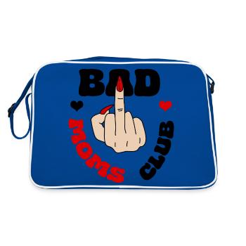 Bad Moms Club Mittelfinger Logo Fuck Coole Mütter - Retro Tasche - Blau/Weiß - Hinten
