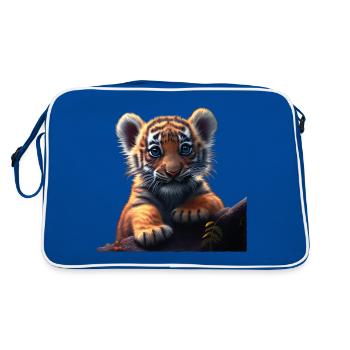 kleiner Tiger - Retro Tasche - Blau/Weiß - Hinten