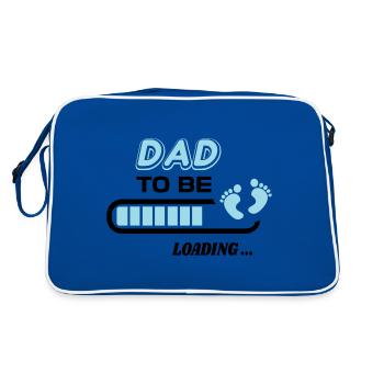 futur papa. Patienter cadeau naissance - Sac Retro - bleu/blanc - Dos